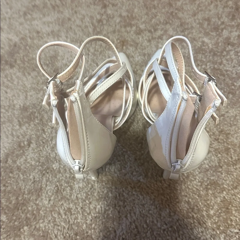 Elegant Cream Strappy Heels - Picture 2 of 5
